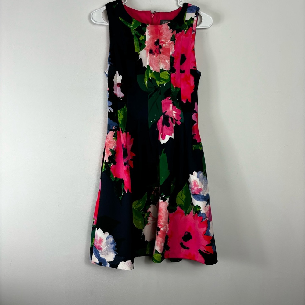 Vince Camuto Floral Fit & Flare Dress Women’s 4 Bright Colorful Wedding Guest